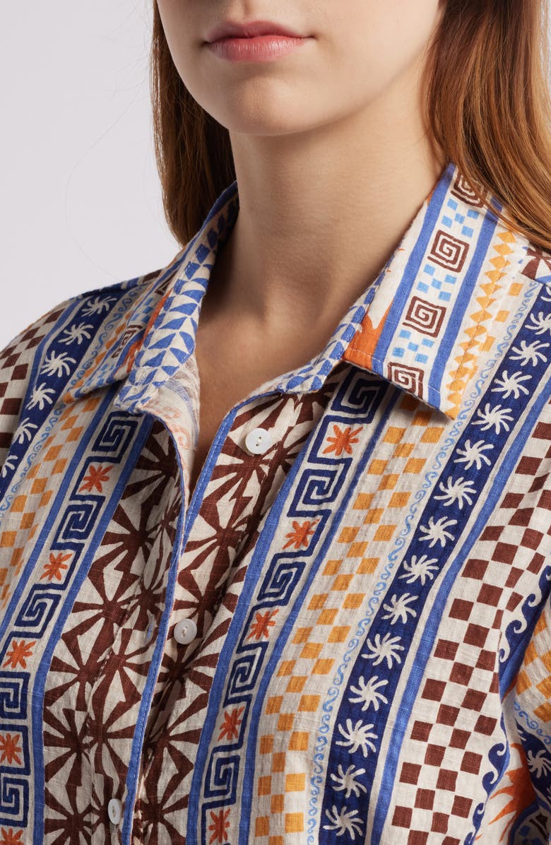 Rip Curl San Carlos Stripe Camp Shirt, Alternate, color, Blue Multi