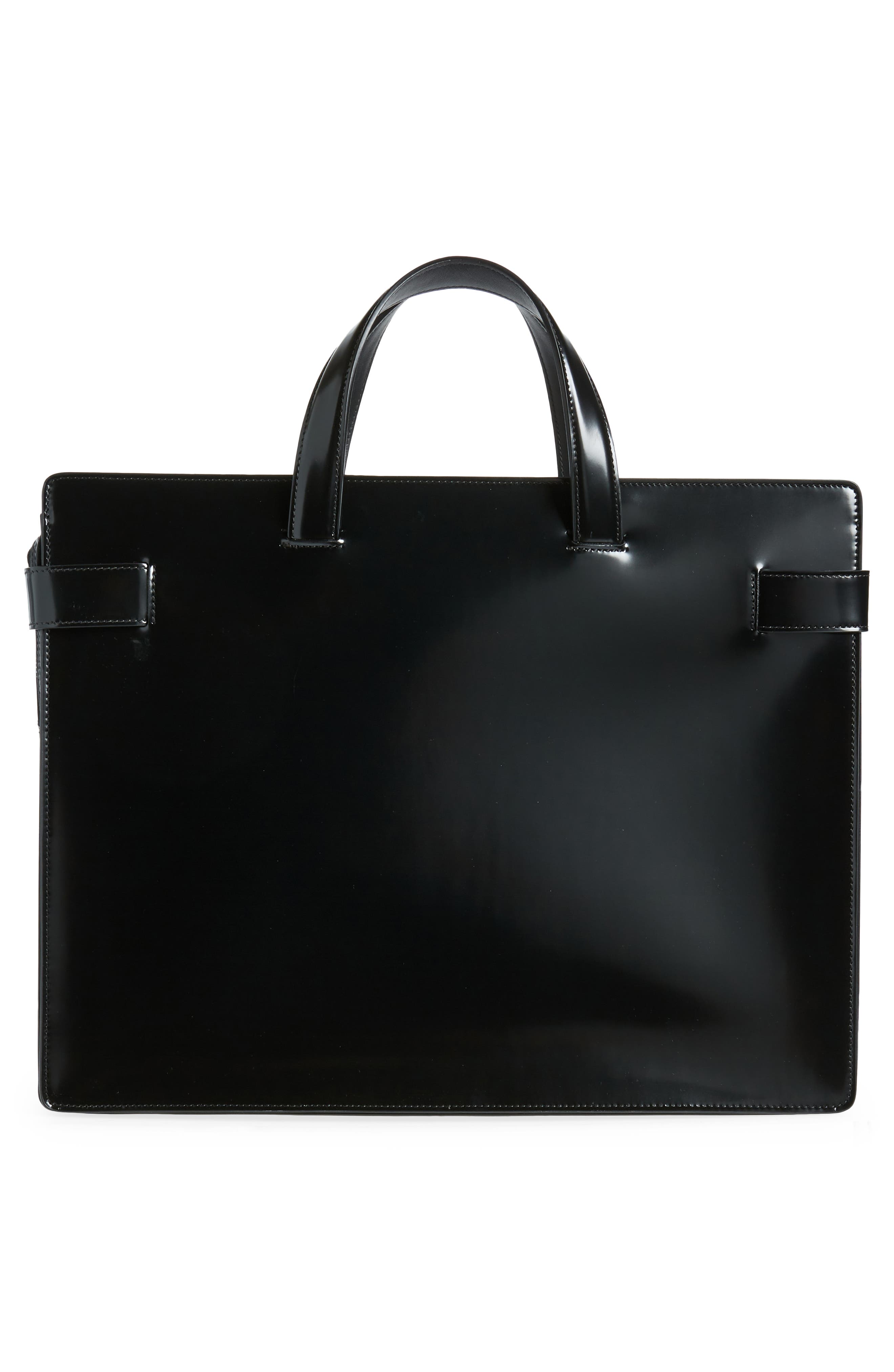 FERRAGAMO Twins Leather Briefcase, Alternate, color, 