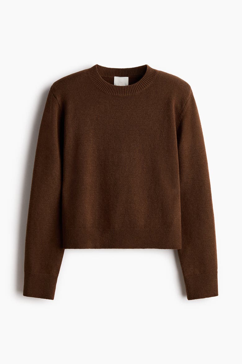 Shoulder-pad Jumper, Alternate, color, Dark brown