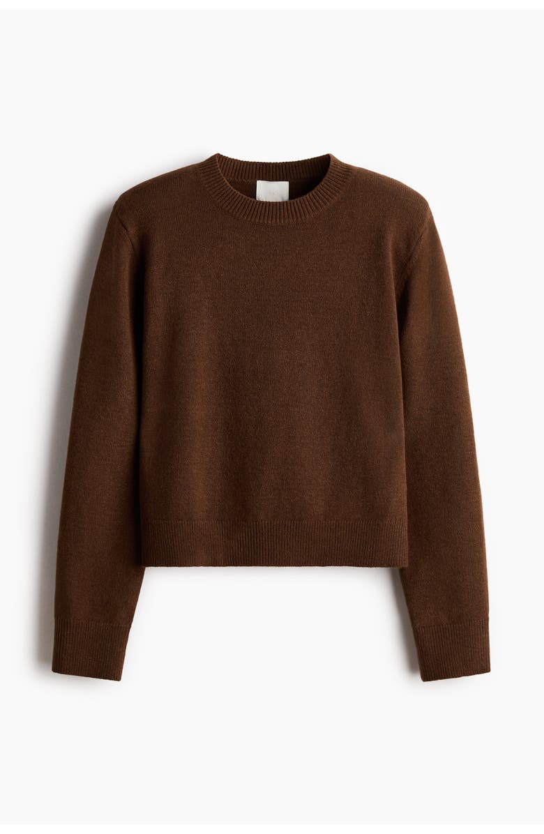 H&M Shoulder-pad Jumper, Alternate, color, Dark Brown