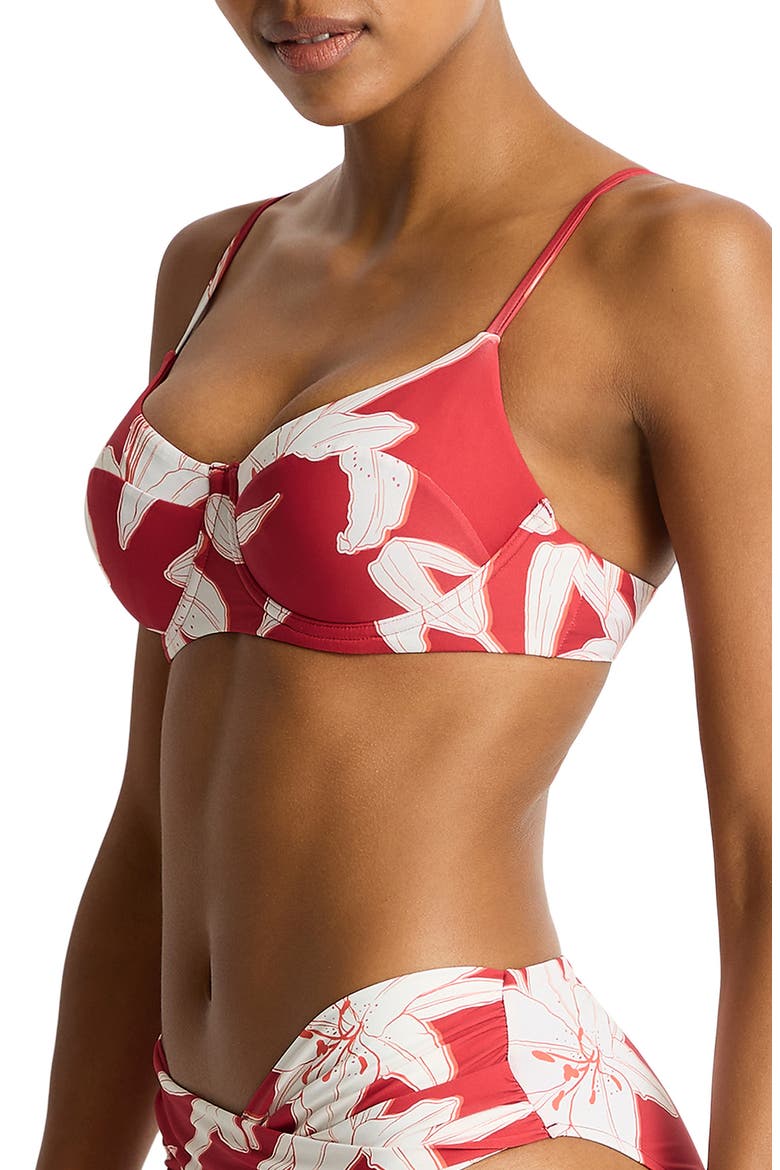 Veridian Underwire Balconette Bikini Top, Alternate, color, RUBY