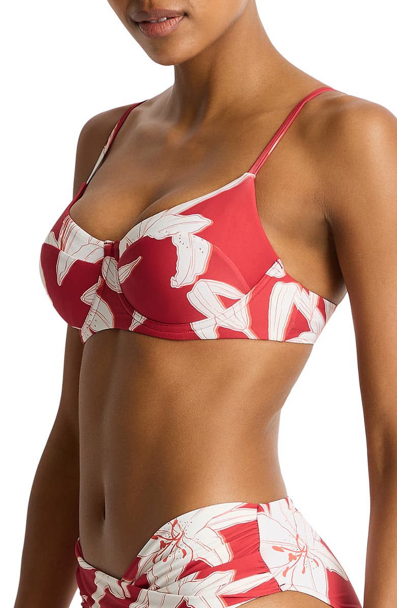 Sea Level Veridian Underwire Balconette Bikini Top, Alternate, color, Ruby
