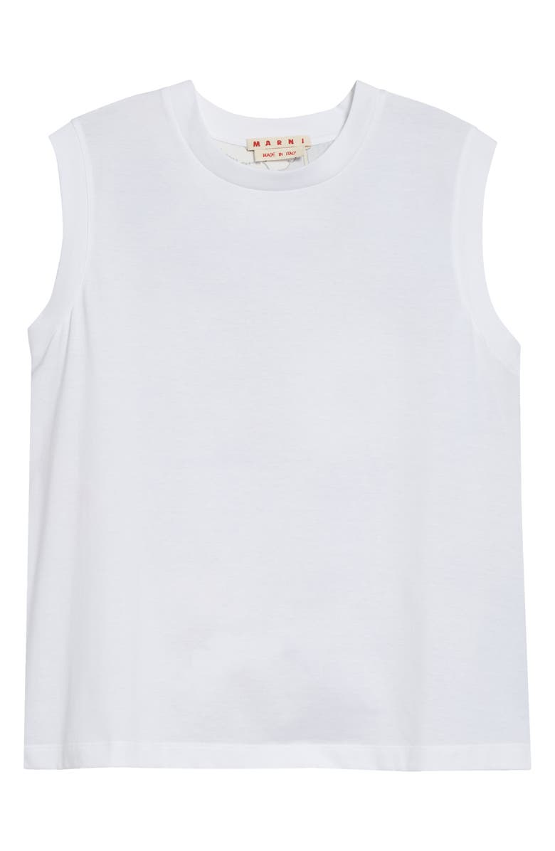 Marni Floral Back Cotton Tank, Main, color, 00W01lily White