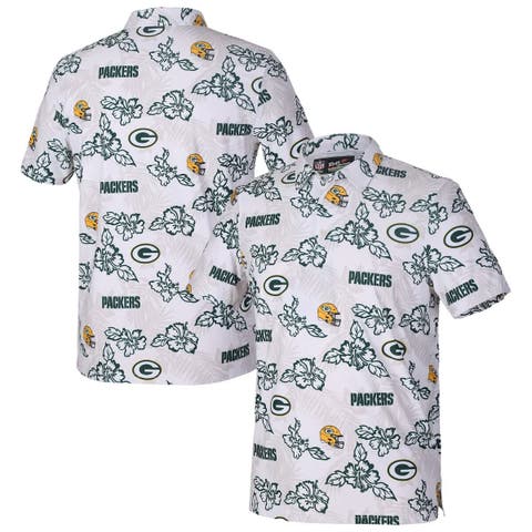 Men
s Reyn Spooner White Green Bay Packers Pua Performance Game Day Polo