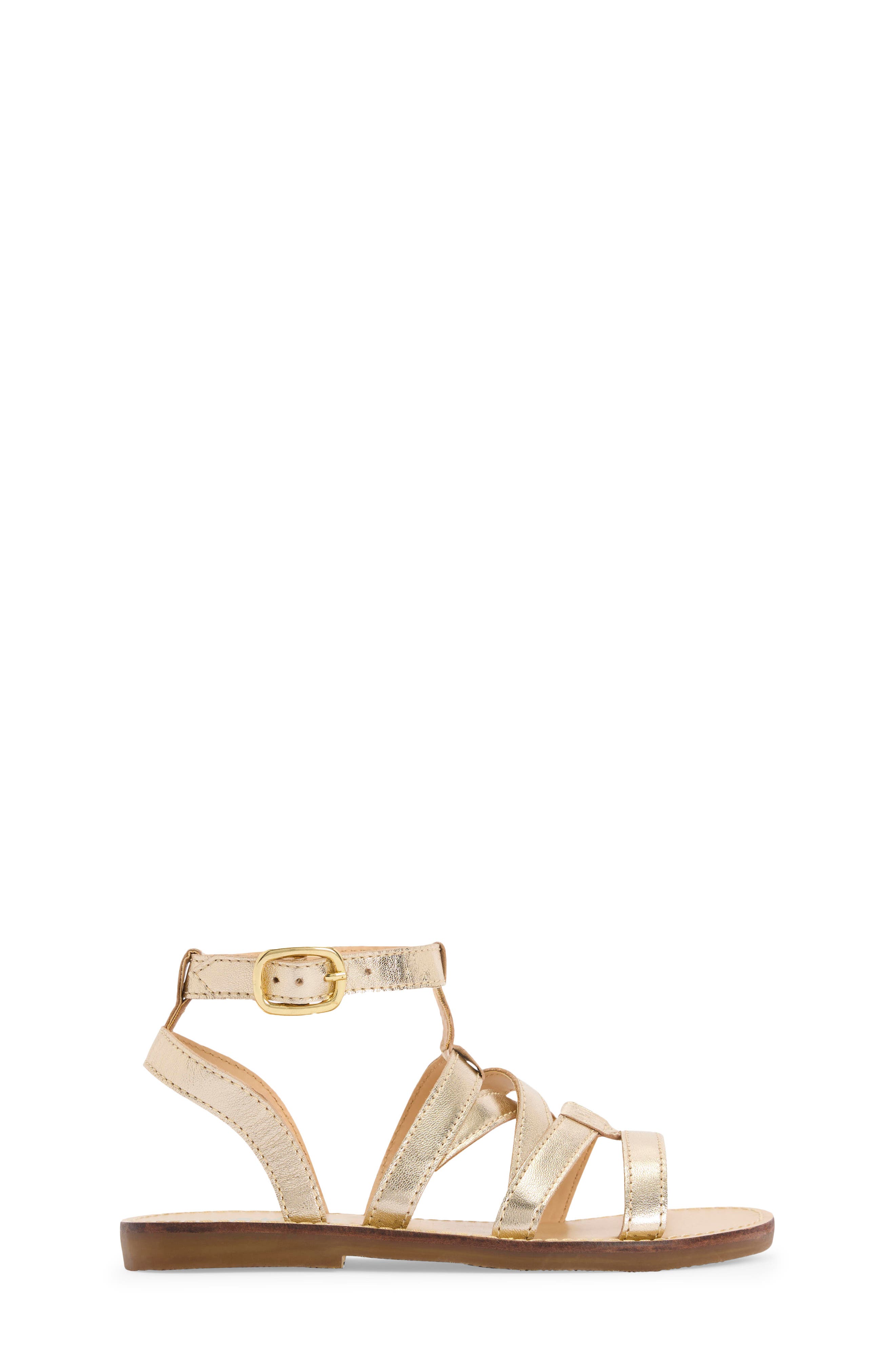 Mini Boden Kids' Gladiator Sandal, Alternate, color, Tan Metallic