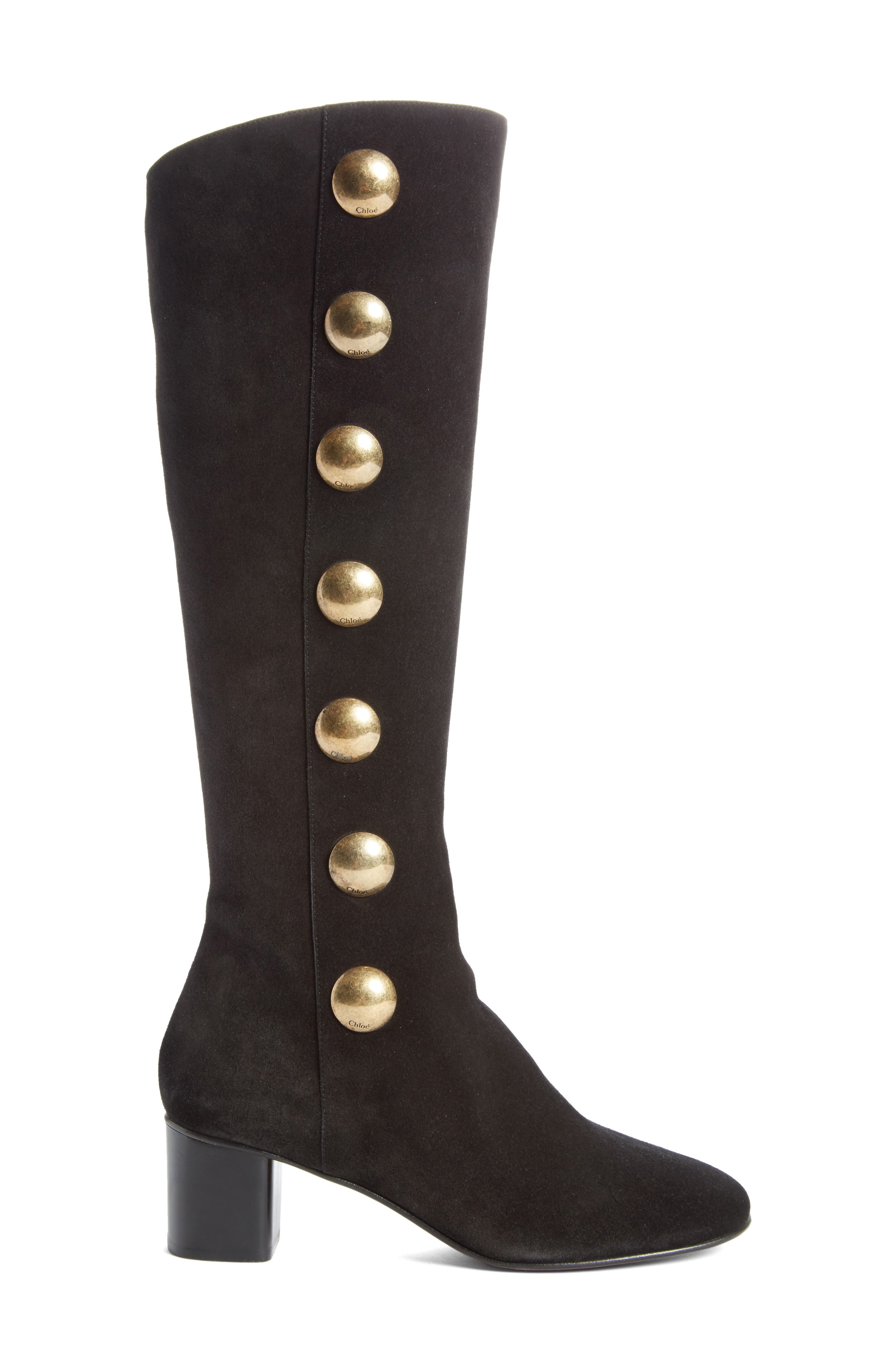 Orlando Tall Button Boot, Alternate, color, BLACK