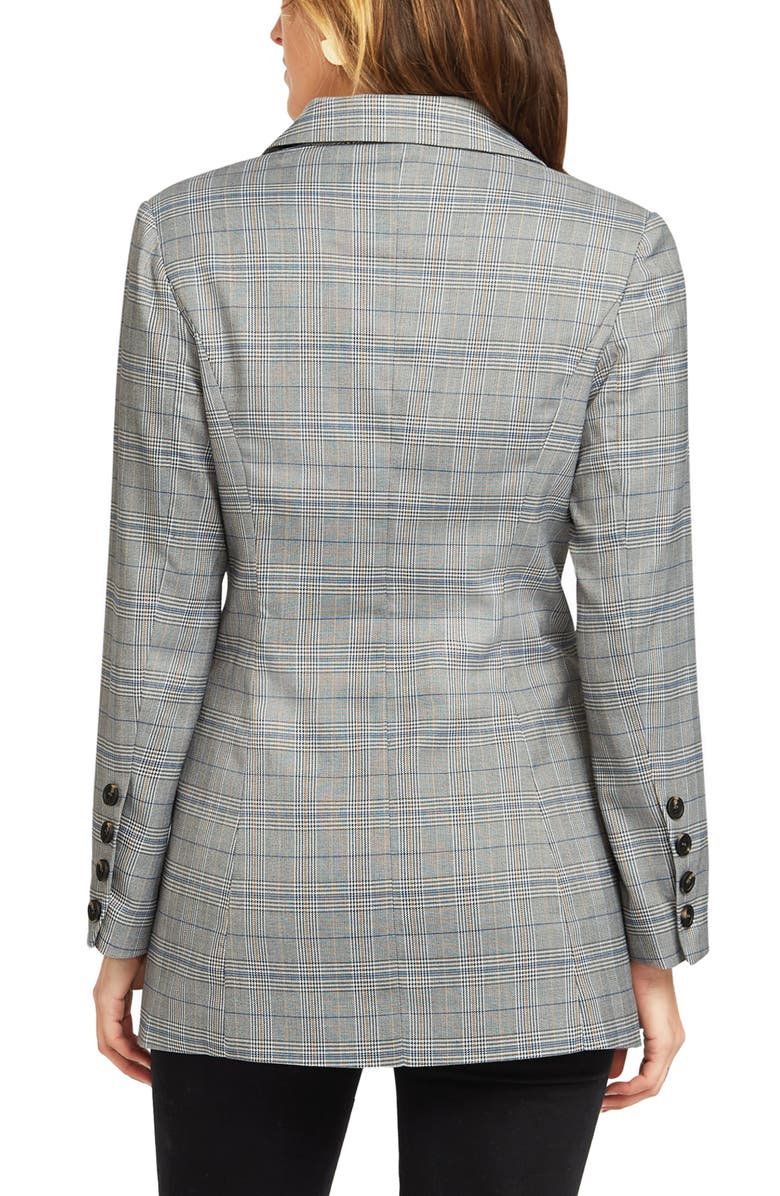 Belle & Bloom Too Cool For Work Plaid Blazer, Alternate, color, Charcoal