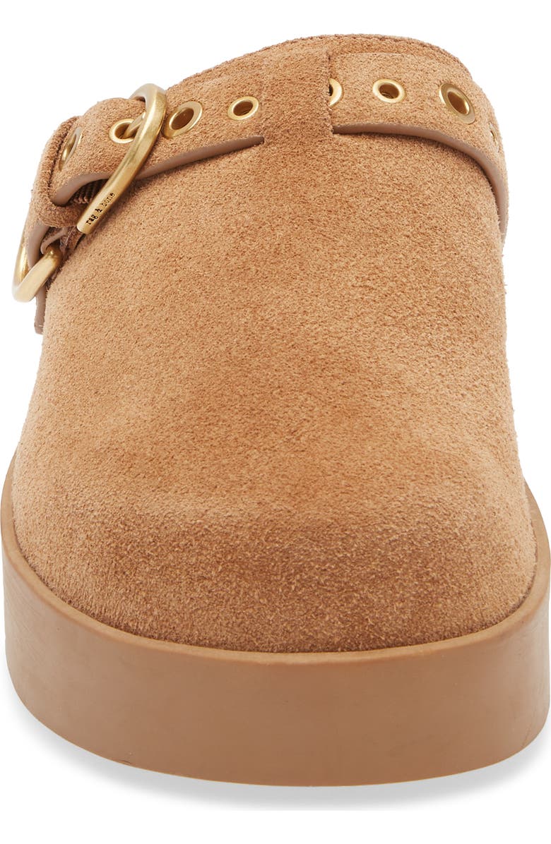 rag & bone Geo Buckle Platform Mule, Alternate, color, Brownwood Suede
