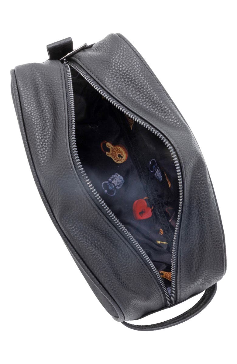 Robert Graham Skipper Faux Leather Dopp Kit, Alternate, color, Black