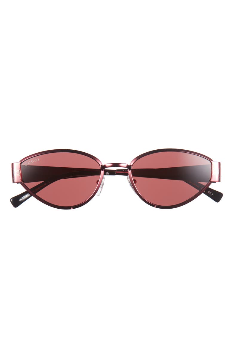 Gucci 55mm Oval Sunglasses, Main, color, Fuchsia