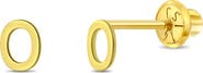 In Season Jewelry 14k Itsy Bitsy Initial Letter Earrings