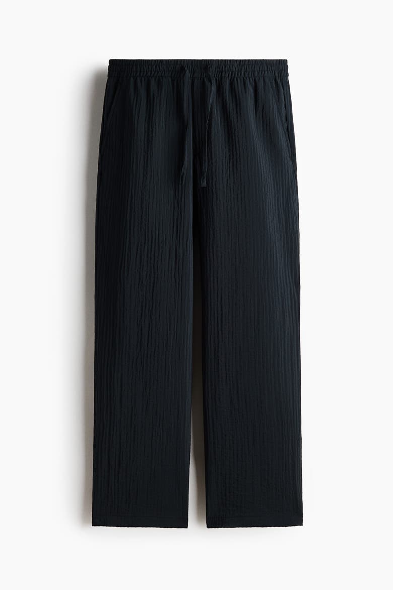 Relaxed Fit Textured Trousers, Main, color, Black