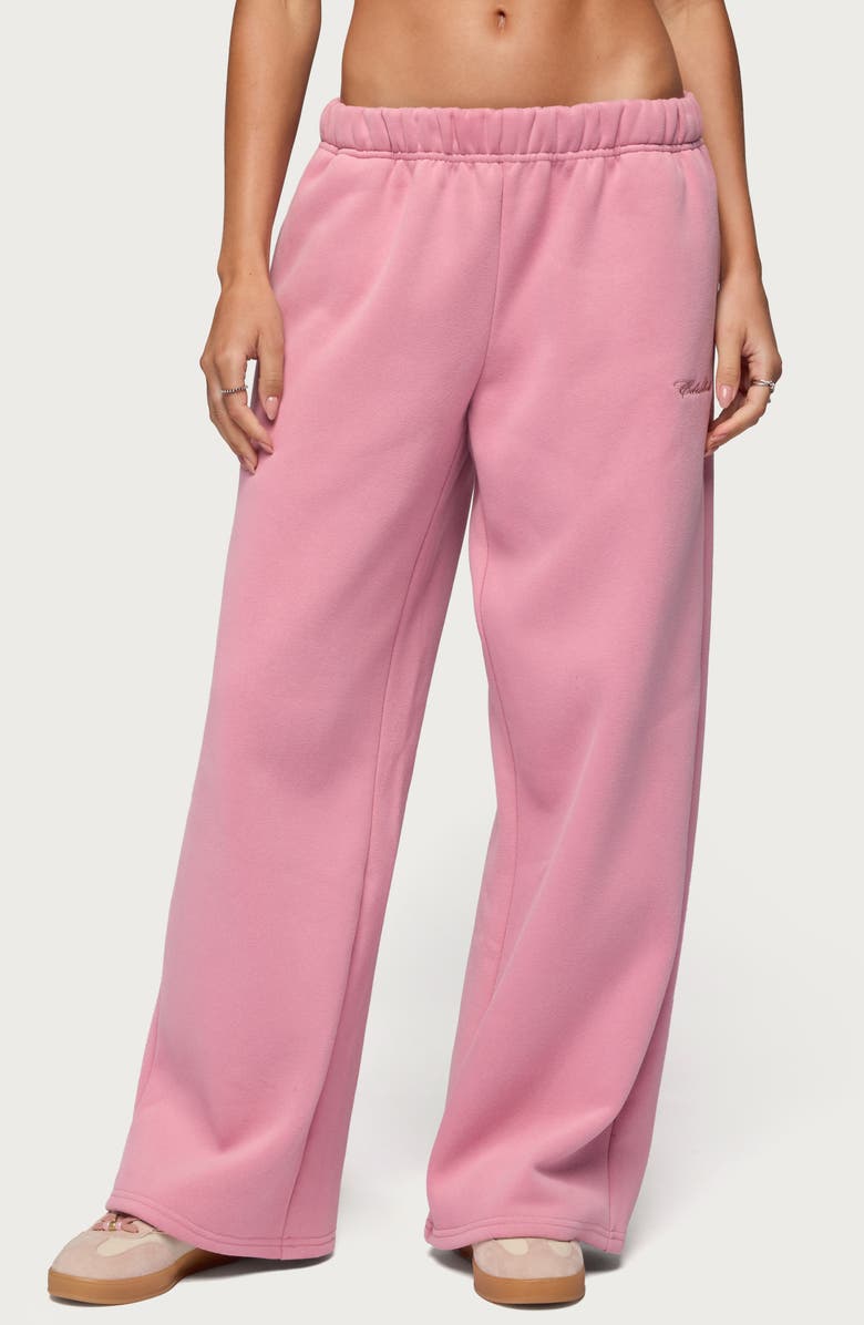 EDIKTED Basic Girl Wide Leg Sweatpants, Main, color, 