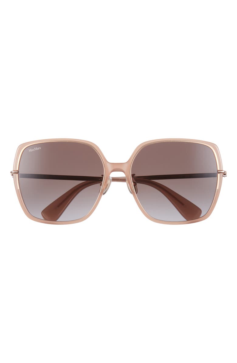 Max Mara Accessories Trunk Show Gradient Square Sunglasses, Main, color, Beige/ Gold