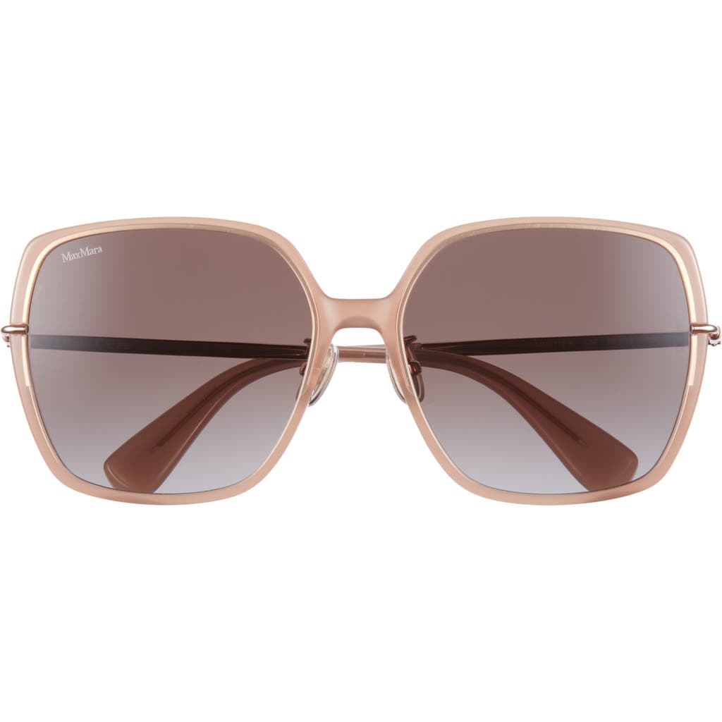 Max Mara Accessories Trunk Show Gradient Square Sunglasses in Beige/Gold  product