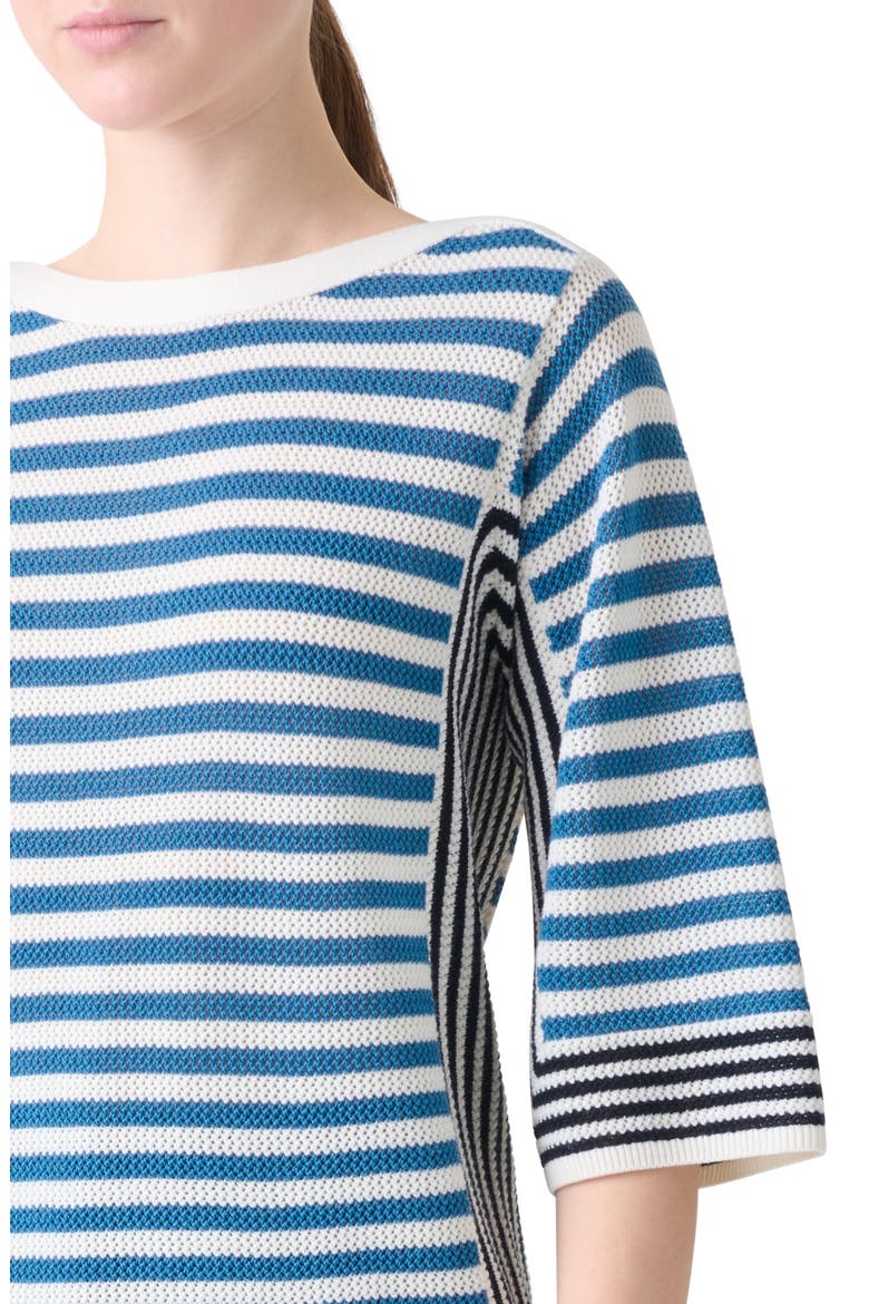 Stripe Virgin Merino Wool Sweater, Alternate, color, CREAM-MEDIUM BLUE-NAVY