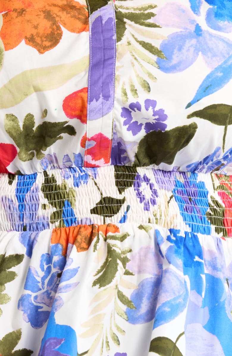 SUGARLIPS Amania Floral Sarina Smocked Top, Alternate, color, Blue-Purple