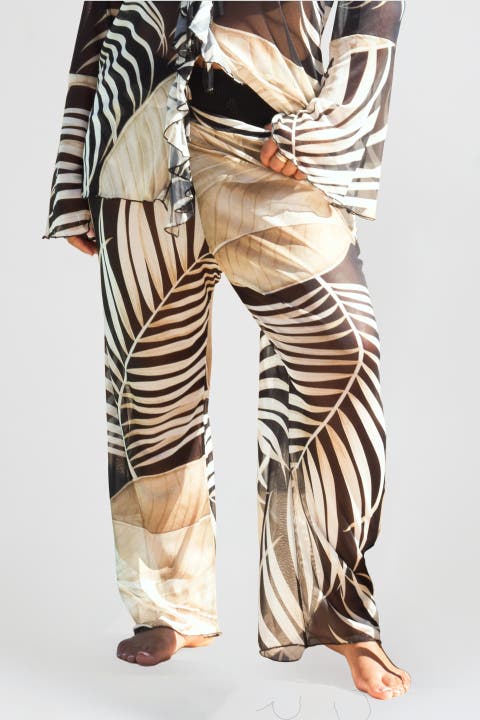 Print Wide Leg Resort Pants
