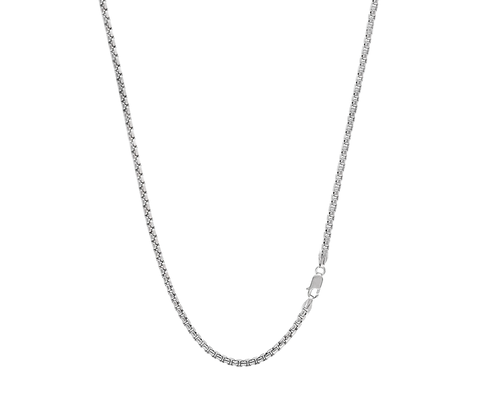 Sterling Silver 2MM Round Box Necklace