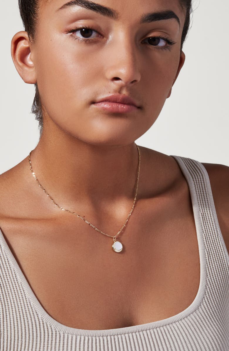 Ana Luisa Mei Moon Pendant Necklace, Alternate, color, Gold / White