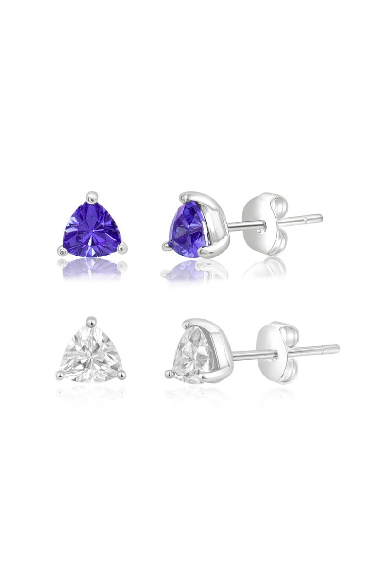 Donatello Gian Sterling Silver Trillion Cut Earrings Set, Main, color, Silver