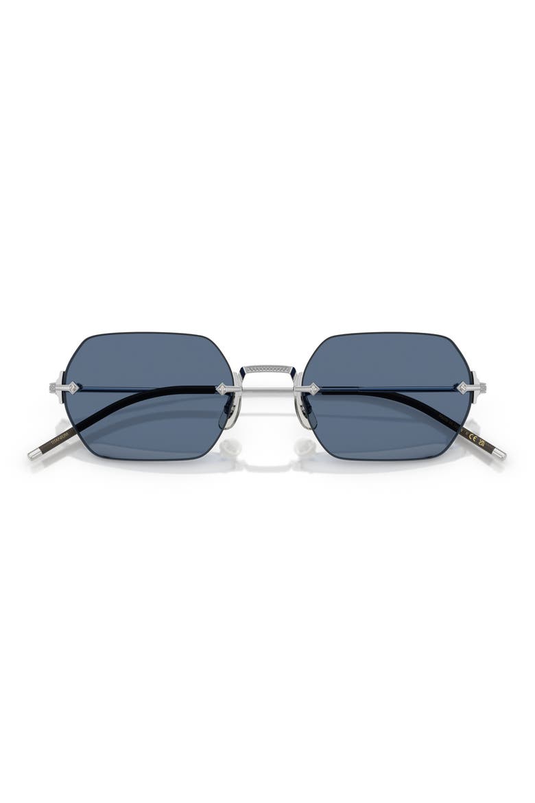 52mm Irregular Sunglasses, Alternate, color, SILVER/ BLUE