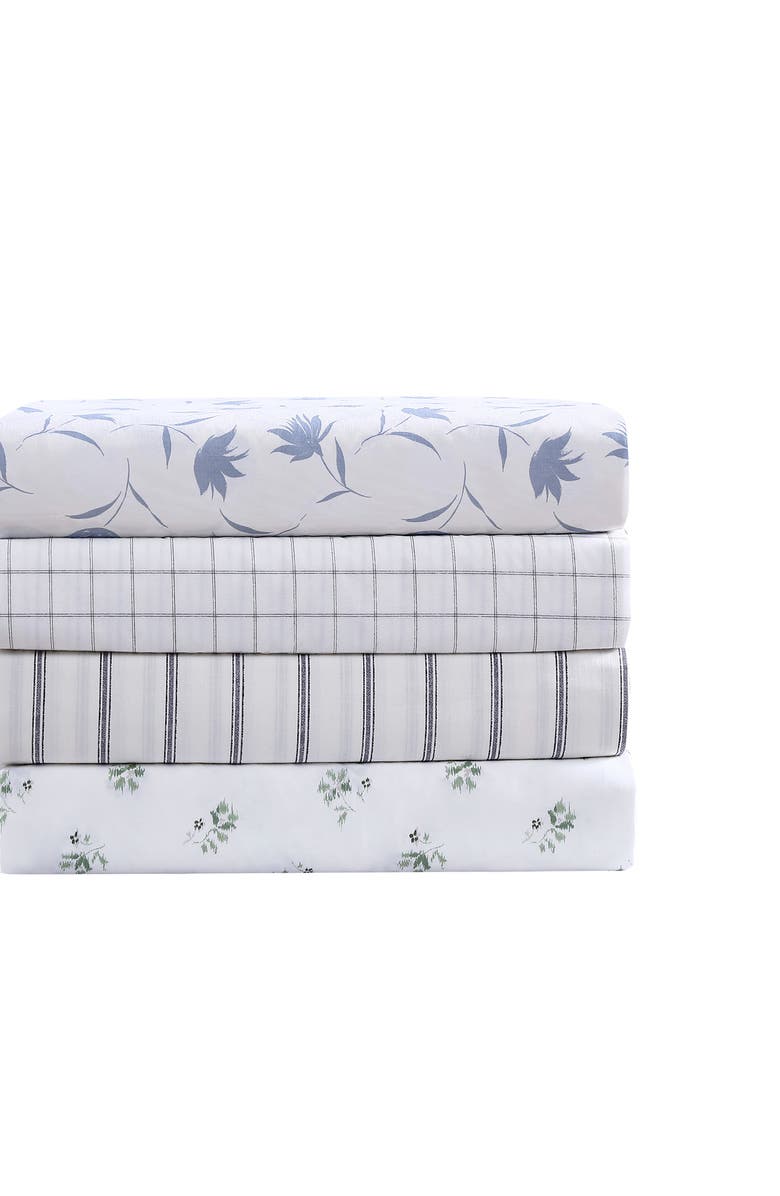 STONE COTTAGE Floral Breeze 200 Thread Count Cotton Percale Sheet Set, Alternate, color, Light Pastel Blue