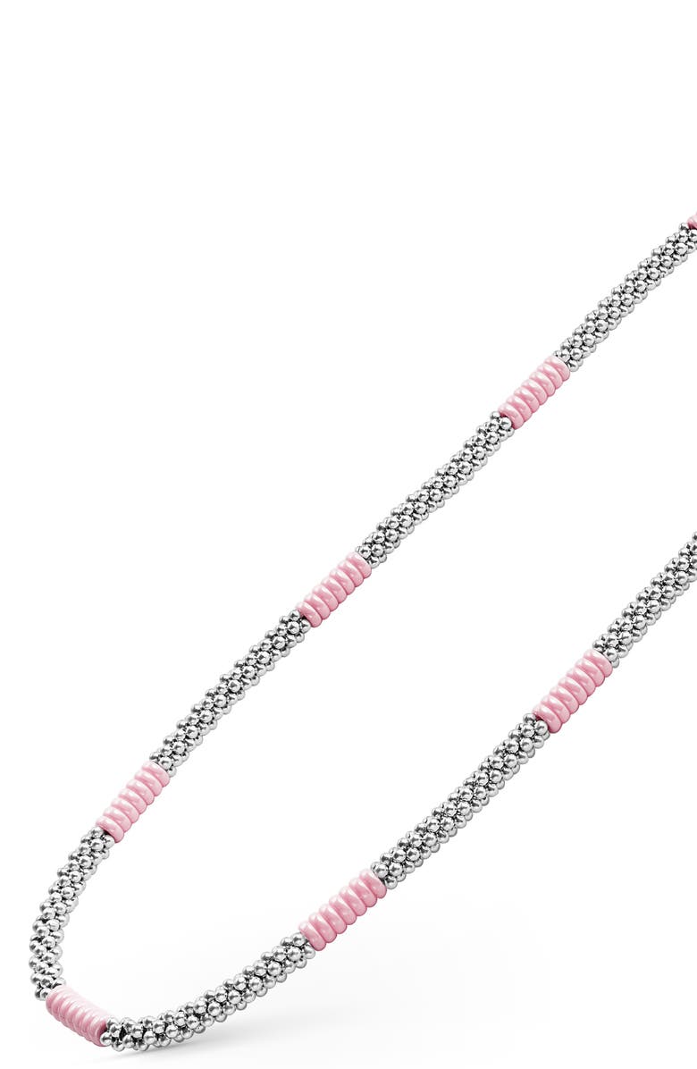 LAGOS Pink Caviar Ceramic Station Necklace, Alternate, color, Pink