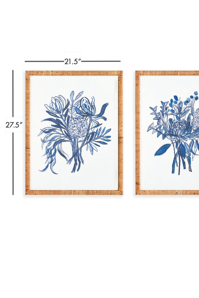Banksia Bouquet Prints Set of 2, Alternate, color, Blue