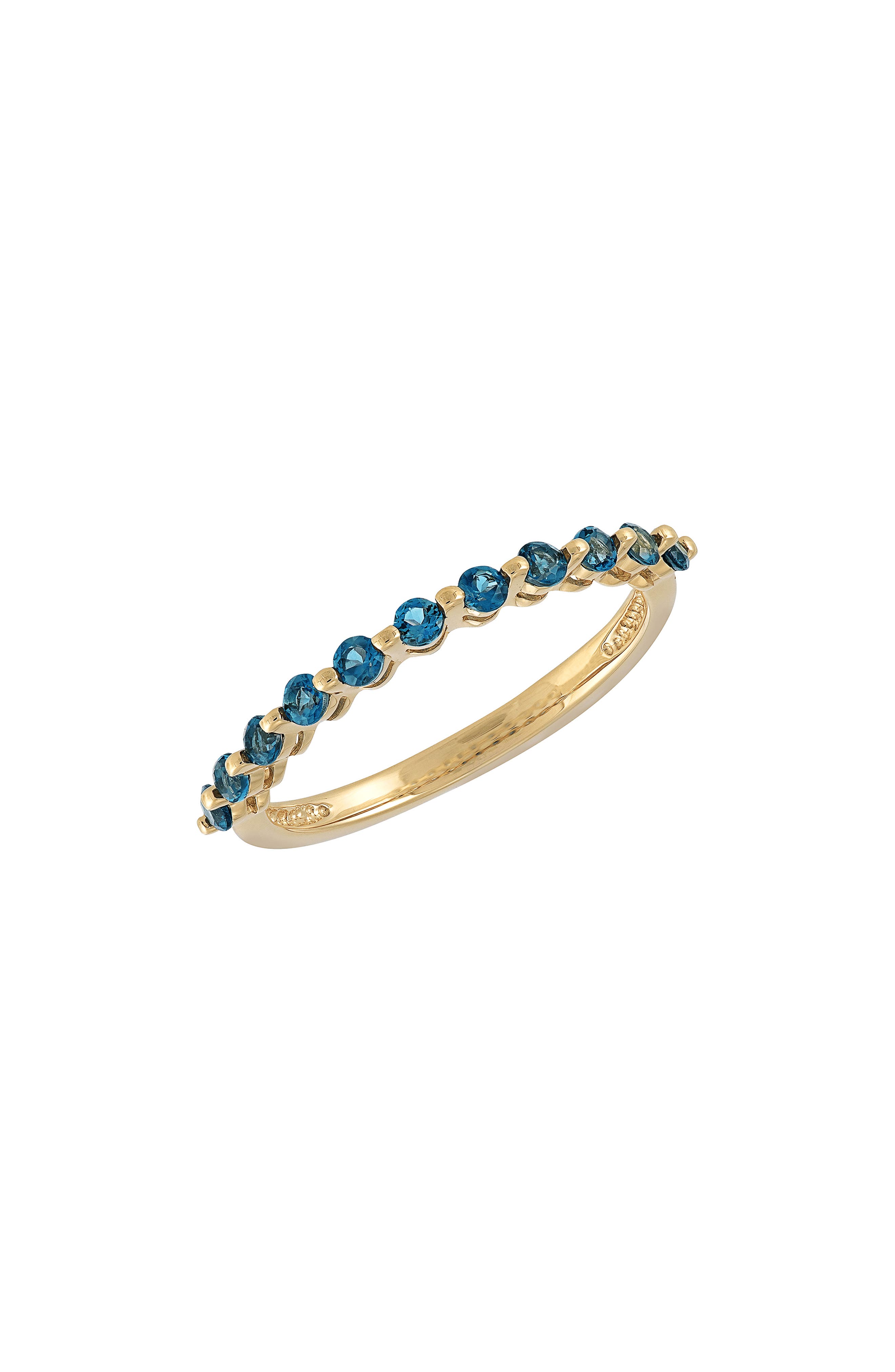 Frankie & Zoe 14K Yellow Gold London Blue Topaz Band Ring
