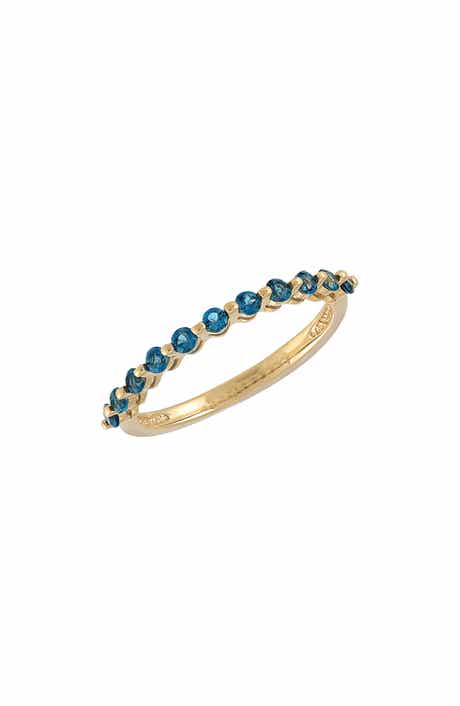 Frankie & Zoe 14K Yellow Gold London Blue Topaz Band Ring