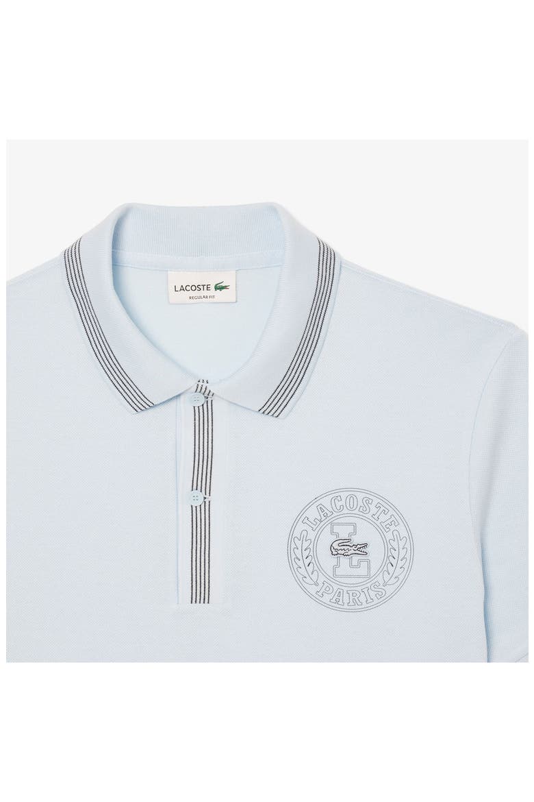 Croc Embroidered Cotton Piqué Polo, Alternate, color, LIGHT BLUE