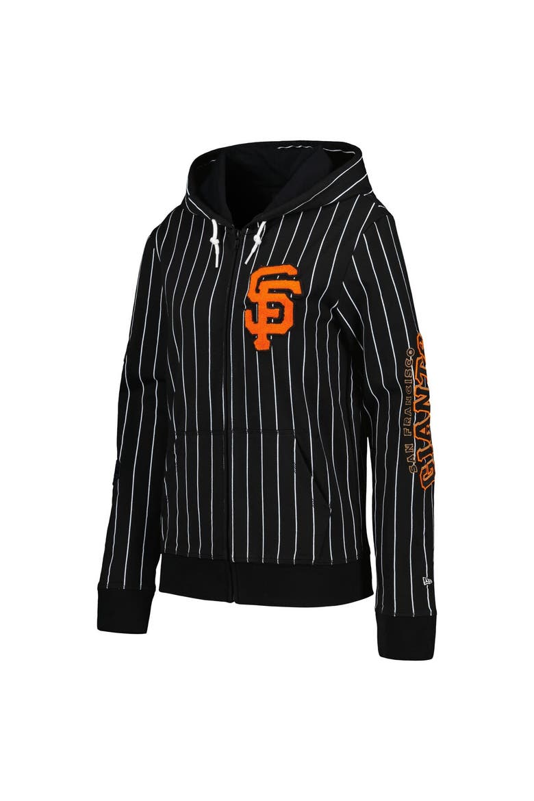 Women's New Era Black San Francisco Giants Pinstripe Tri-Blend Full-Zip Jacket, Alternate, color, Black