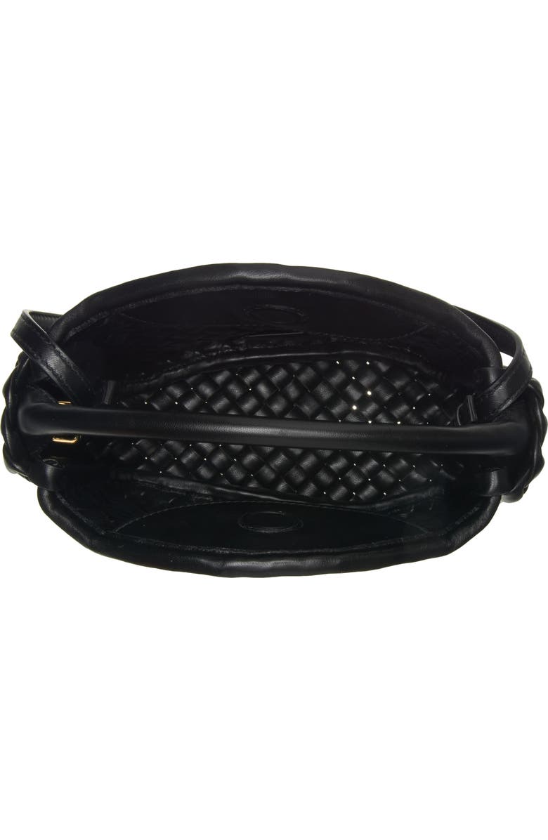 Bottega Veneta Mini Borsa Intrecciato Leather Top Handle Bag, Alternate, color, Black-M Brass