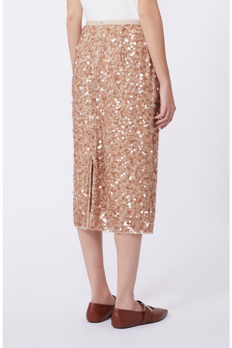 Docchio Sequin Midi Skirt, Alternate, color, BEIGE