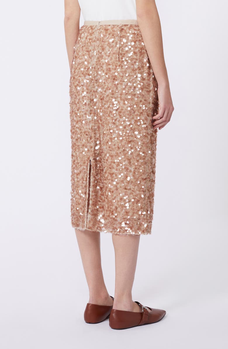 Weekend Max Mara Docchio Sequin Midi Skirt, Alternate, color, Beige