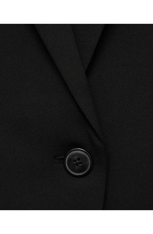 Mango Fitted Suit Jacket In Black