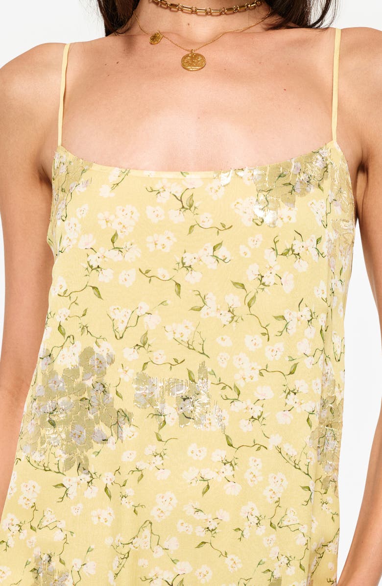 CAMI NYC Lux Floral Print Metallic Silk Maxi Slipdress, Alternate, color,