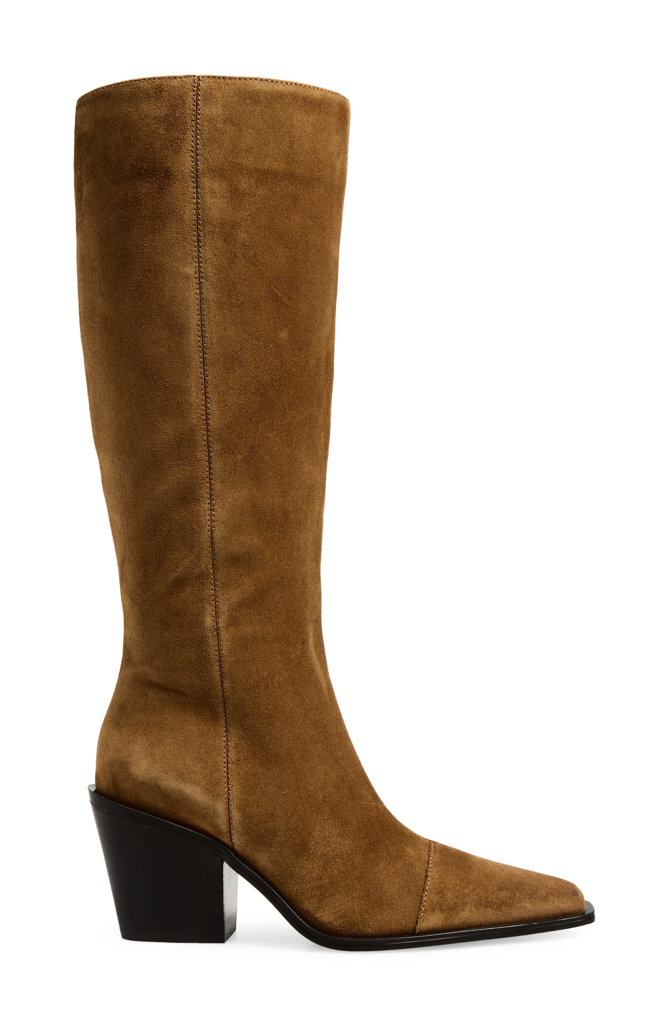 Newbury Knee High Leather Boot, Alternate, color, ACORN SUEDE