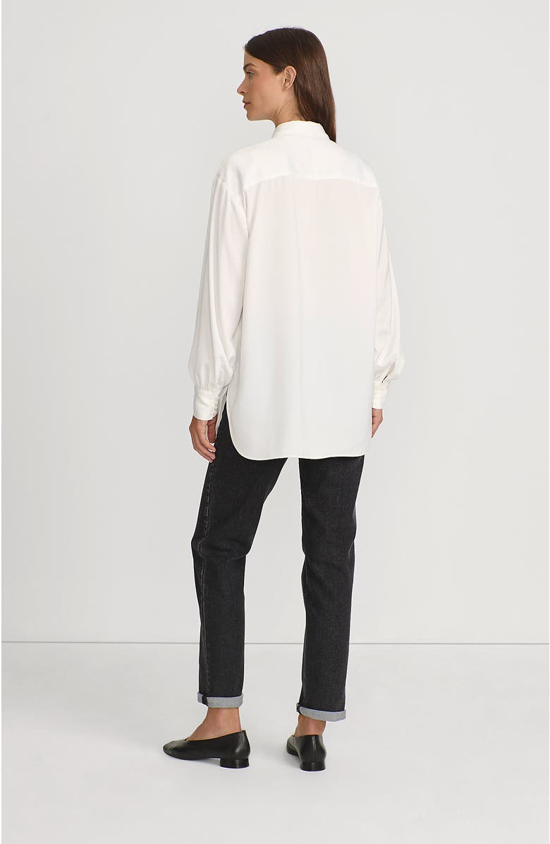 Lands' End Long Sleeve Oversized Satin Buttondown Tunic, Alternate, color,