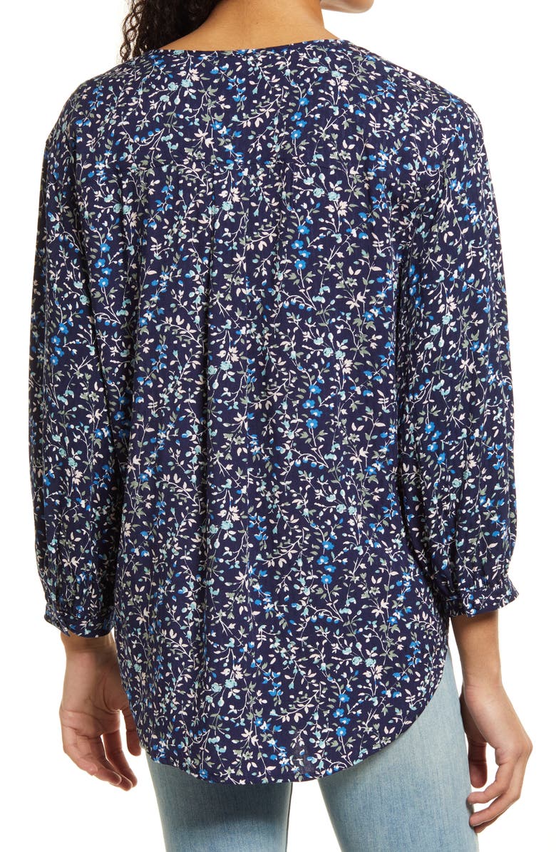 Caslon<sup>®</sup> Floral Split Neck Shirt, Alternate, color,