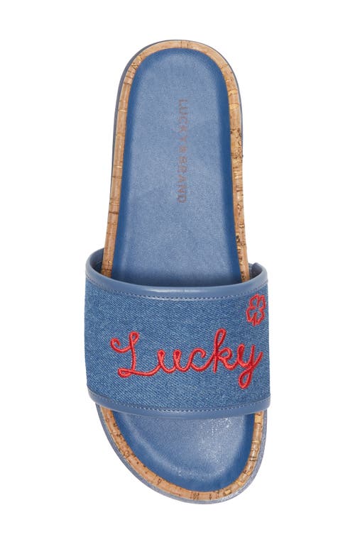 Shop Lucky Brand Dylina Slide Sandal In Light Wash