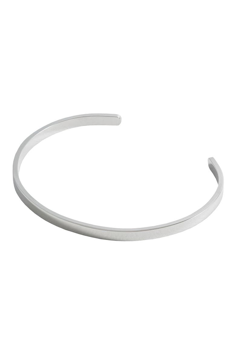 Men's Fine Rhodium Plate Cuff Bracelet, Main, color, SILVER