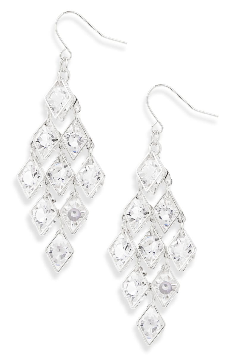 Tasha Crystal Chandelier Drop Earrings, Main, color, Silver/Crystal