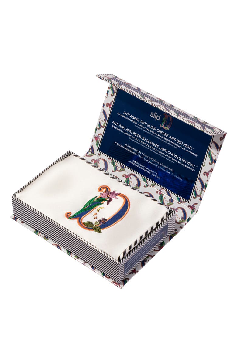 slip Embroidered Pure Silk Queen Pillowcase, Alternate, color, D