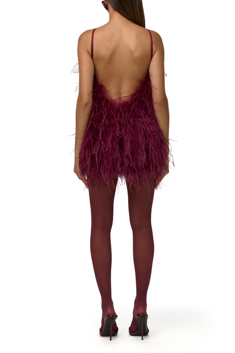 Feather Minidress, Alternate, color, SANGRIA