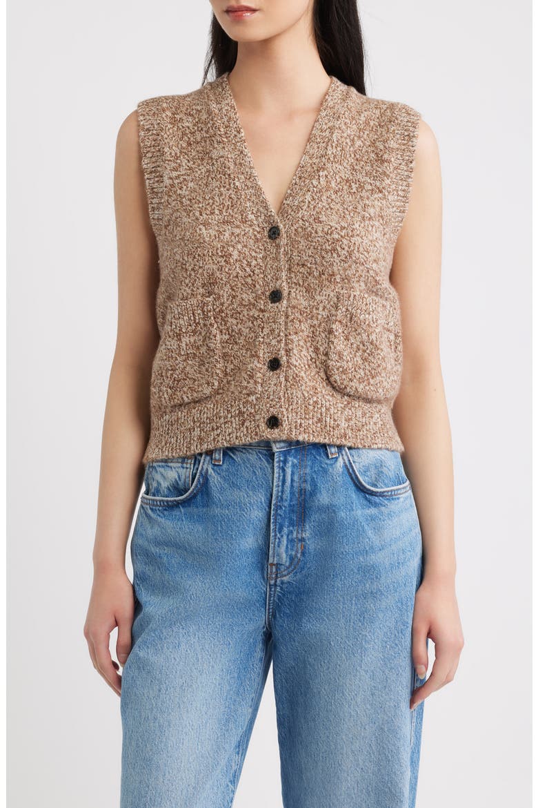 Kasmir Sweater Vest, Main, color, BROWN MELANGE