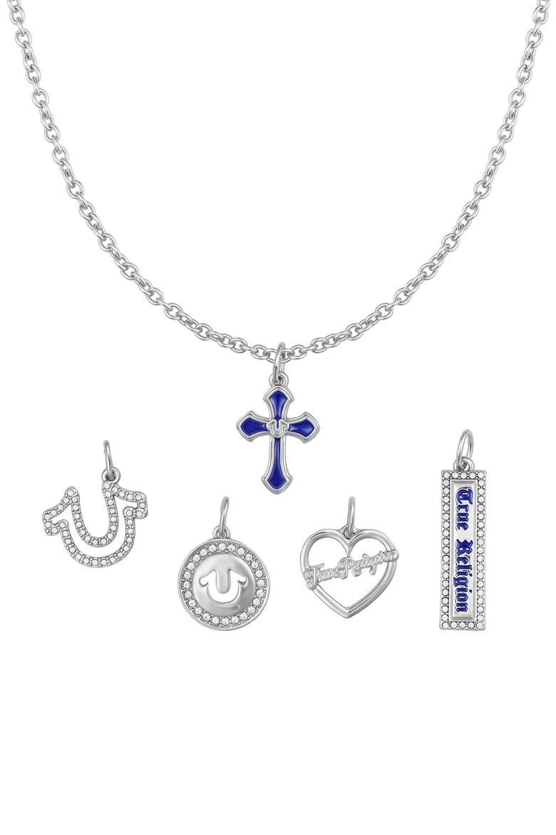 Interchangeable Charm Necklace Set, Alternate, color, SILVER TONE
