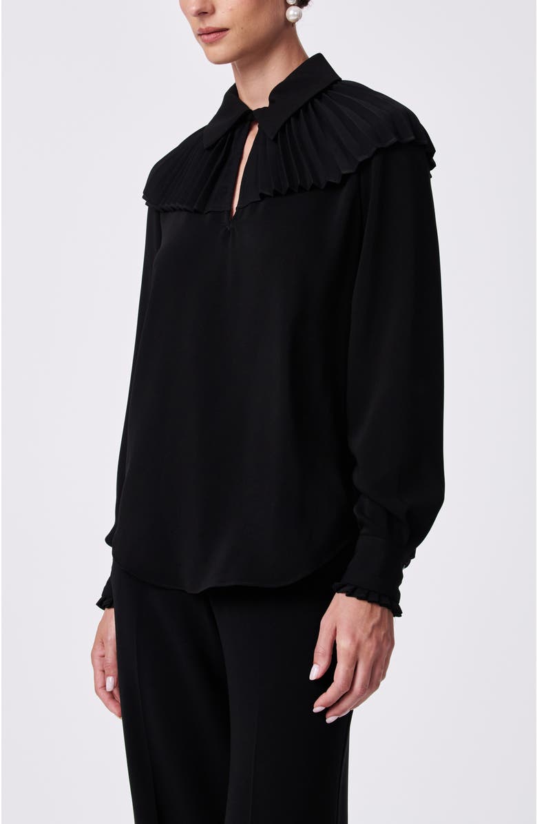 Trina Turk Windmill Pleated Top, Alternate, color, Black