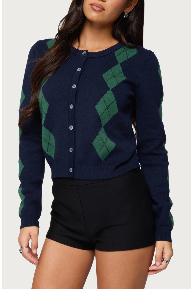Farren Argyle Cardigan, Main, color, NAVY